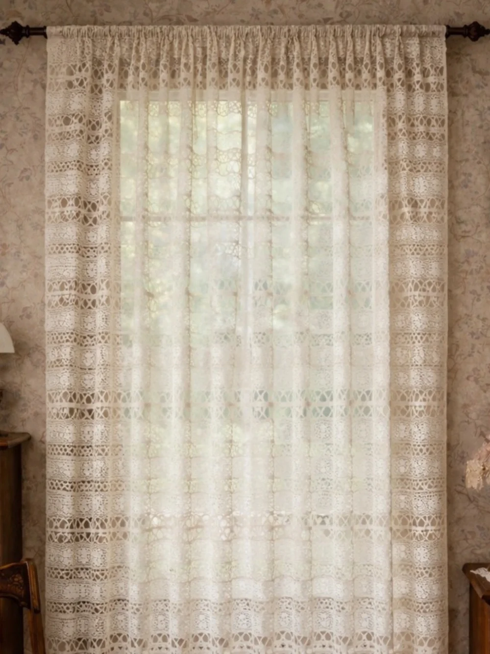 Vintage Lace Curtain Panel
